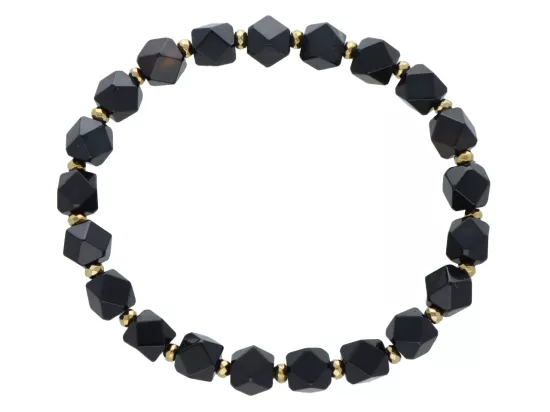 R5C21 BRANSOLETKA AGAT CZARNY I HEMATYT