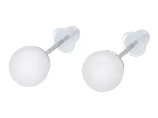 U1W76 KOLCZYKI KWARC RÓŻOWY I STAL CHIRURGICZNA 1 PARA