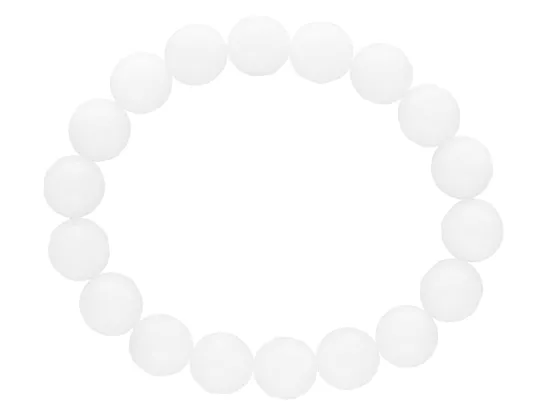 R1T98 BRANSOLETKA AGAT BIAŁY CRYSTAL KULE FASETOWANE 10 mm