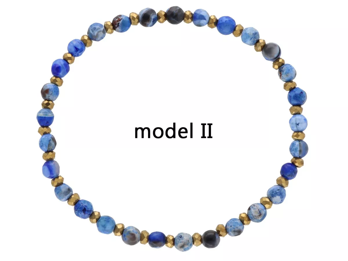 R5B05 BRANSOLETKA AGAT I HEMATYT