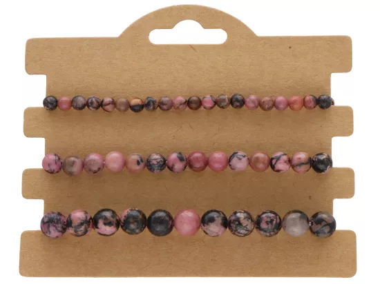 R4T74 ZESTAW BRANSOLETEK RODONIT KULE