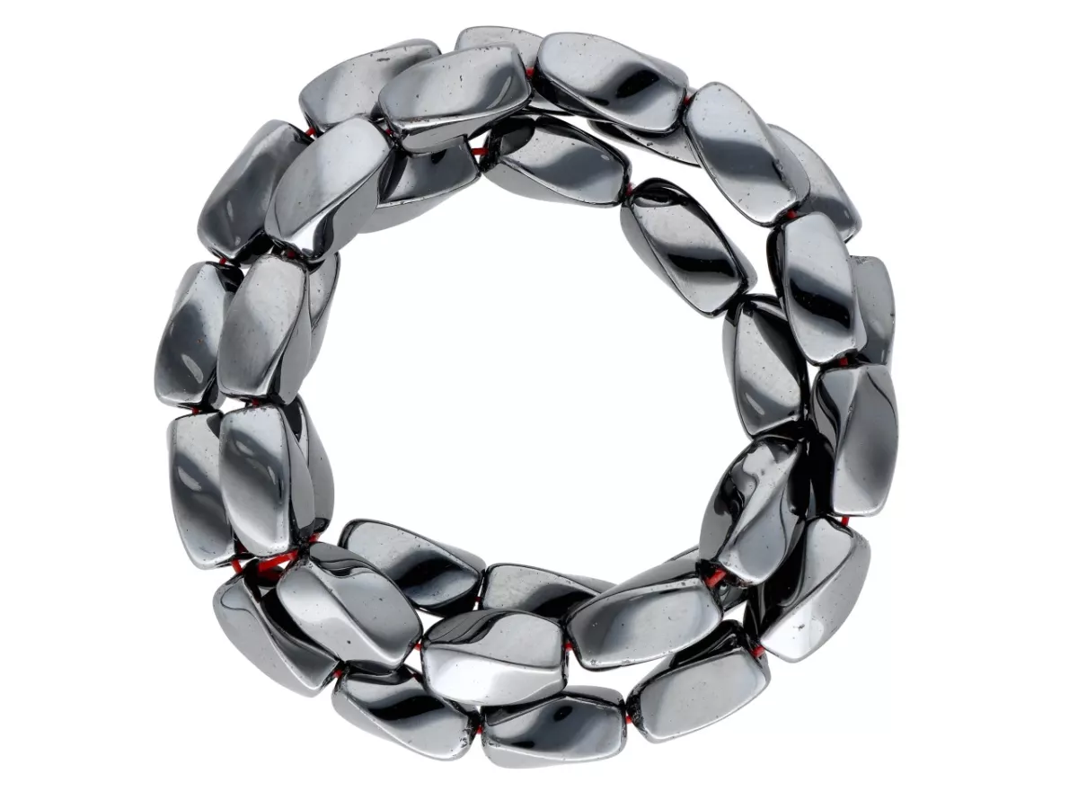 K6A85 HEMATYT ŁEZKI SKRĘCANE 6/12 mm - 1 SZNUR