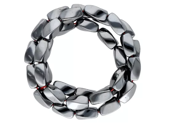 K6A85 HEMATYT ŁEZKI SKRĘCANE 6/12 mm - 1 SZNUR