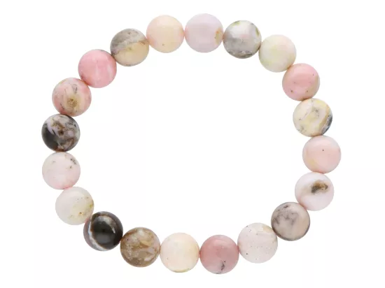 R4H39 BRANSOLETKA OPAL RÓŻOWY KULE 10,5 mm