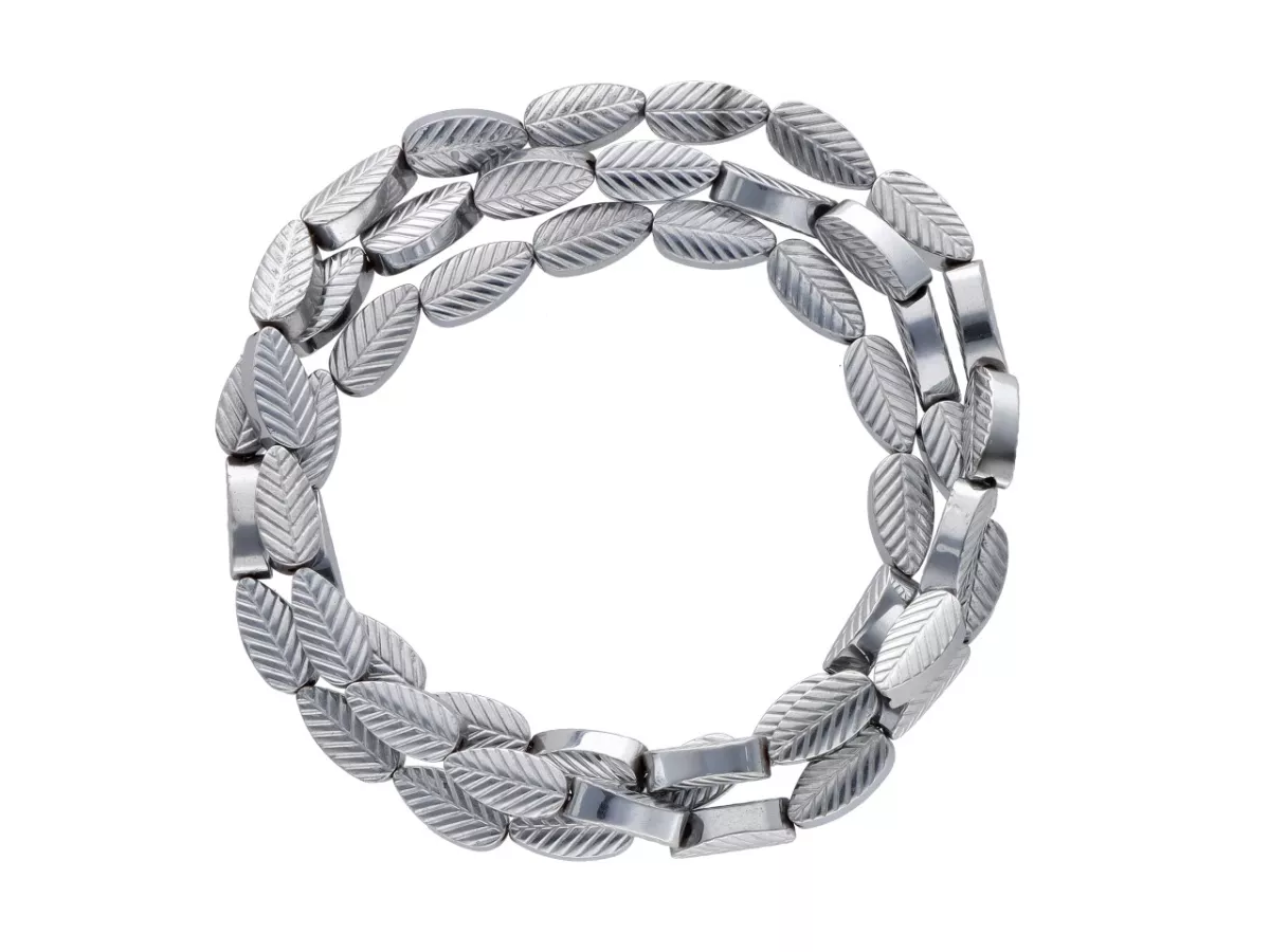 K6T46H HEMATYT LIŚCIE 4/7,5 mm - 5 SZNURÓW - ZESTAW