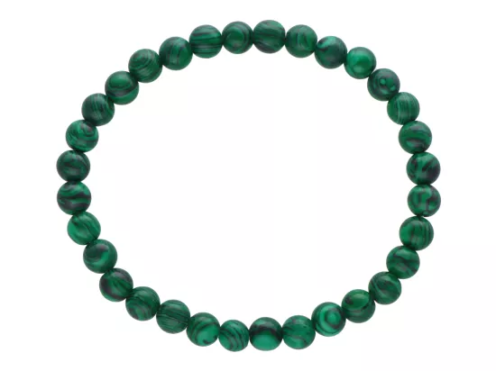 R2O71 BRANSOLETKA MALACHIT KULE 6 mm