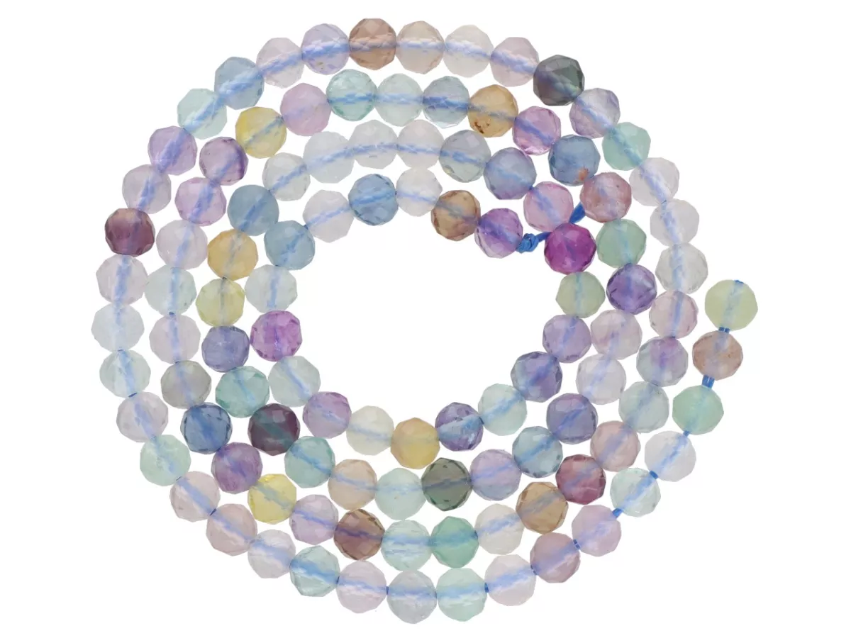 K7N59 FLUORYT KULE FASETOWANE 4 mm - 1 SZNUR