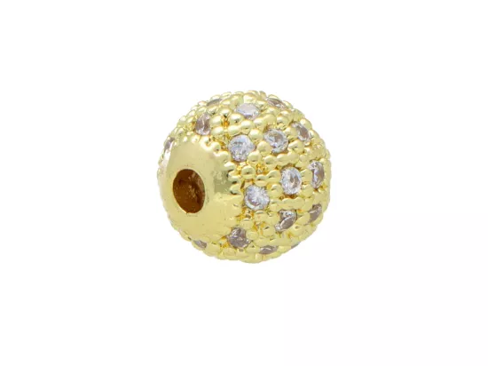 P5P93 PRZEKŁADKA OZDOBNA Z MIEDZI Z CYRKONIAMI - 1 SZTUKA