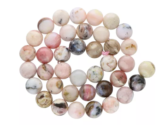 K7F72 RÓŻOWY OPAL KULE 10,5 mm - 1 SZNUR