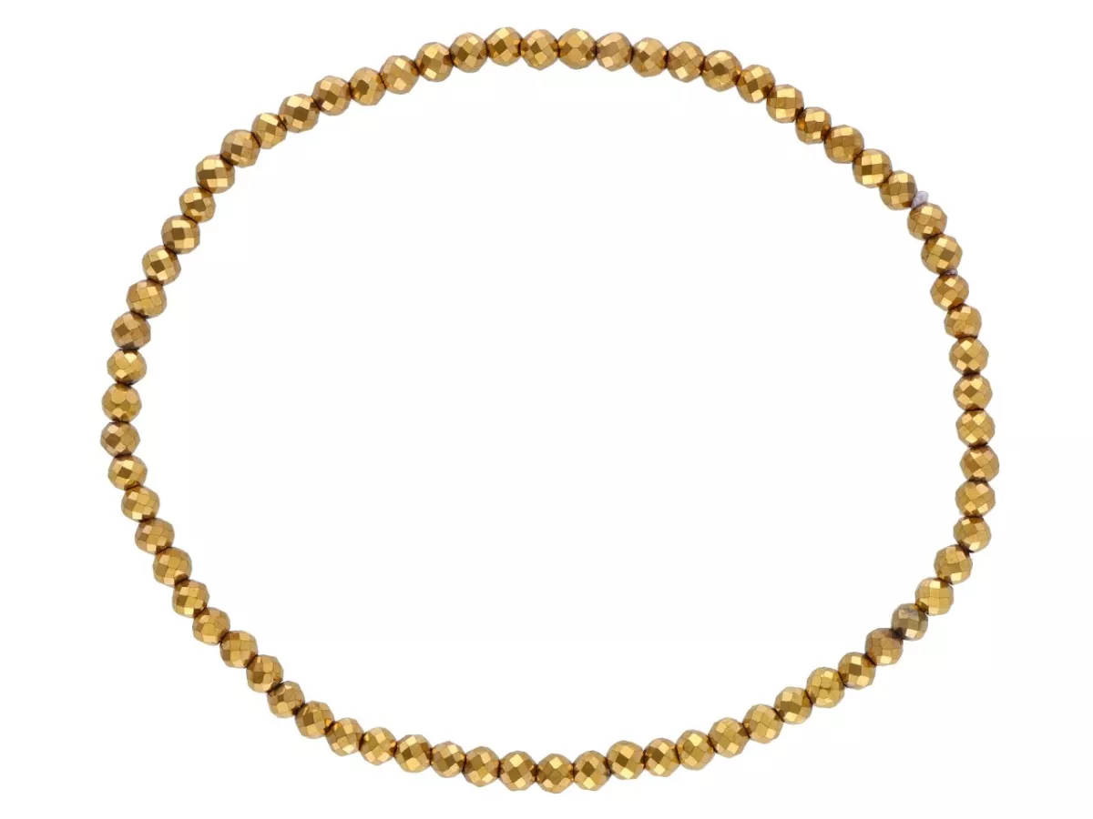 R5C51 BRANSOLETKA HEMATYT MIODOWY KULE FASETOWANE 3 mm