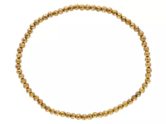 R5C51 BRANSOLETKA HEMATYT MIODOWY KULE FASETOWANE 3 mm