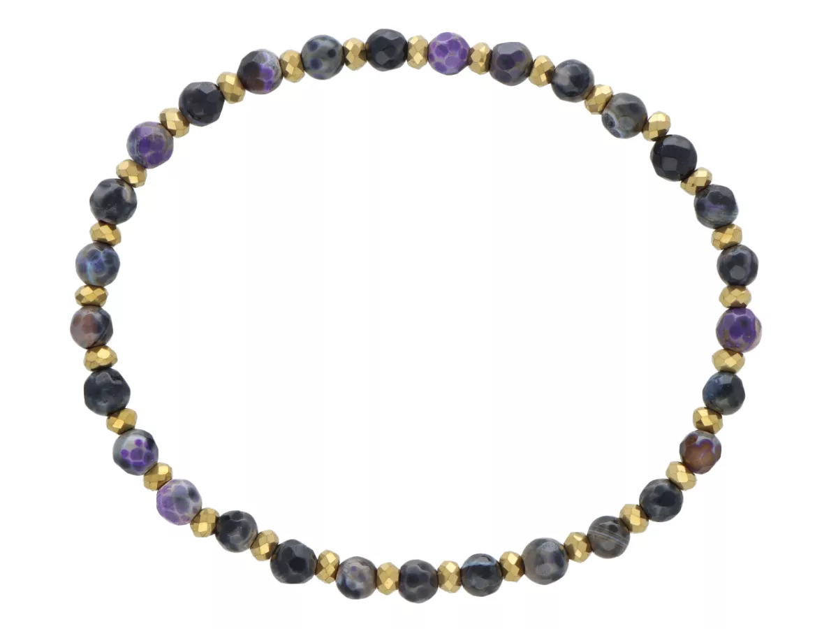 R5D47 BRANSOLETKA AGAT I HEMATYT