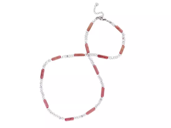 N3L59 NASZYJNIK RODOCHROZYT Z HEMATYTEM