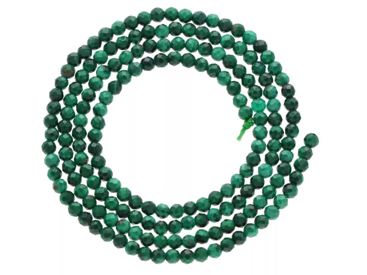 K6W86 MALACHIT KULE FASETOWANE 2,5 mm - 1 SZNUR