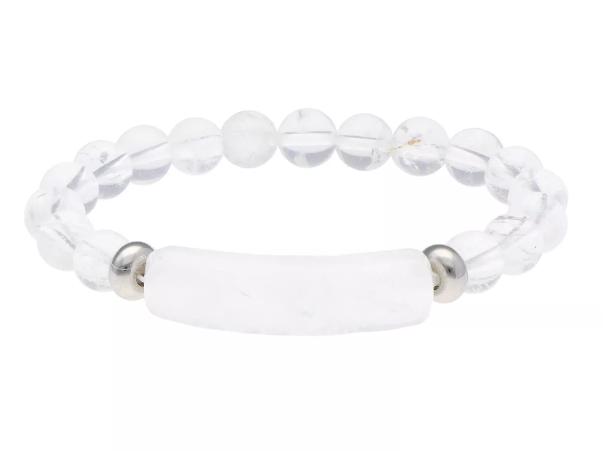 R4T07 BRANSOLETKA KRYSZTAŁ GÓRSKI KULE 8,5 mm