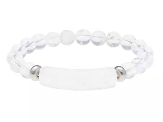 R4T07 BRANSOLETKA KRYSZTAŁ GÓRSKI KULE 8,5 mm