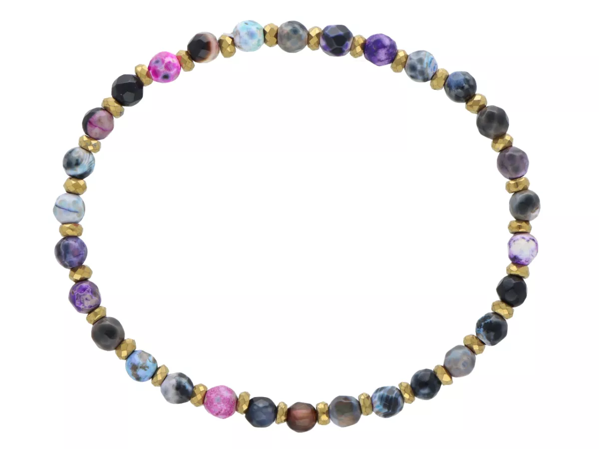 R5D51 BRANSOLETKA AGAT I HEMATYT