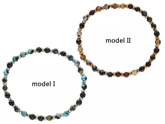 R5B07 BRANSOLETKA AGAT I HEMATYT