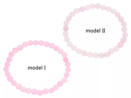 R1W51 BRANSOLETKA KWARC RÓŻOWY KULE FASETOWANE 6 mm