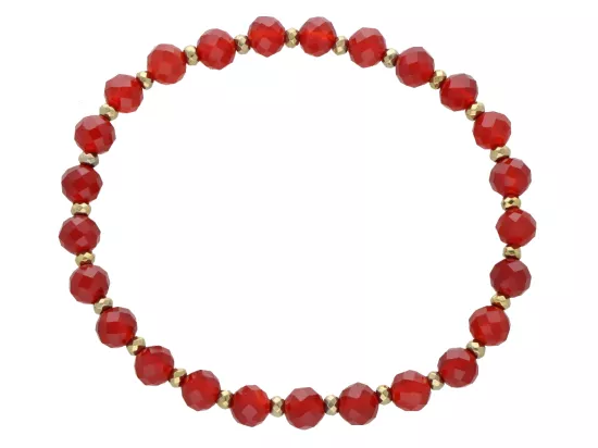 R5B73 BRANSOLETKA AGAT CZERWONY I HEMATYT