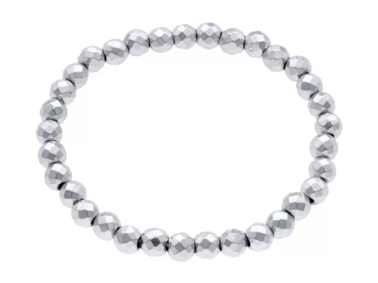 R2N46 BRANSOLETKA HEMATYT KULE FASET. 6 mm