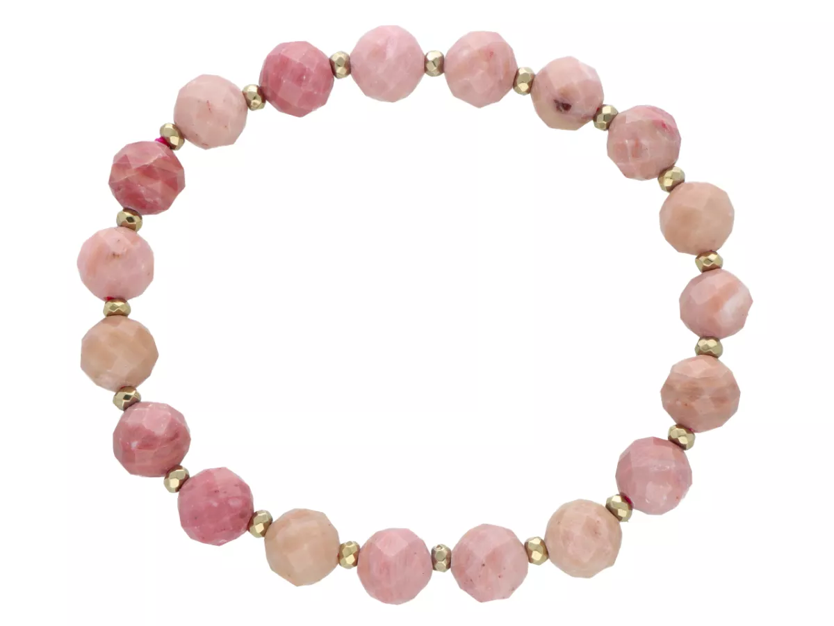 R5B87 BRANSOLETKA RODOCHROZYT I HEMATYT