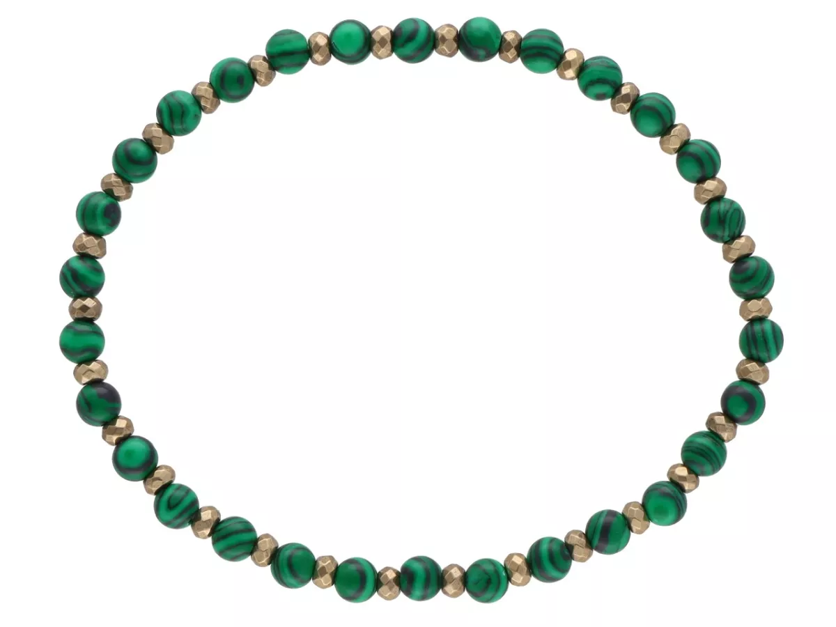 R4M53 BRANSOLETKA MALACHIT KULE 4,5 mm