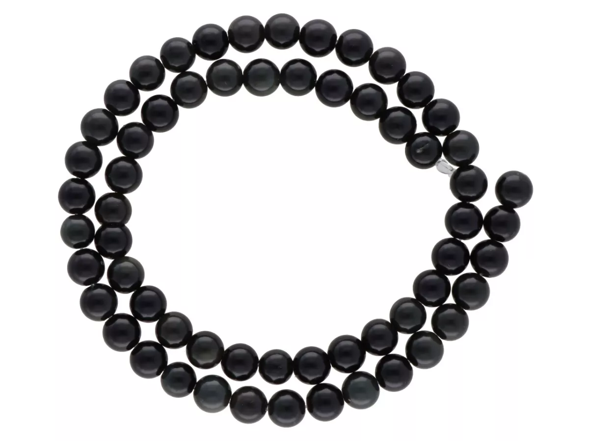 K6W63 OBSYDIAN KULE 6,5 mm - 1 SZNUR