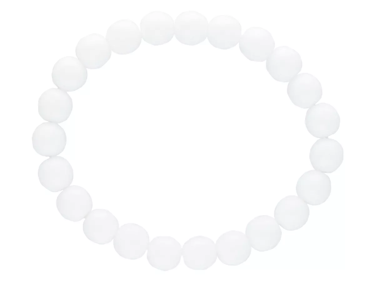 R1T97 BRANSOLETKA AGAT BIAŁY KULE FASETOWANE 8 mm