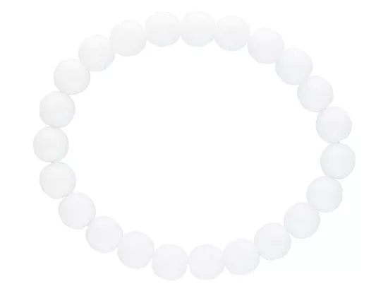 R1T97 BRANSOLETKA AGAT BIAŁY KULE FASETOWANE 8 mm