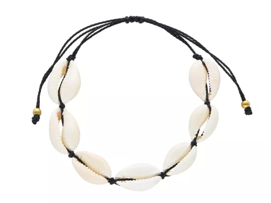 R3O68 BRANSOLETKA SHAMBALLA MUSZELKI NA NOGĘ