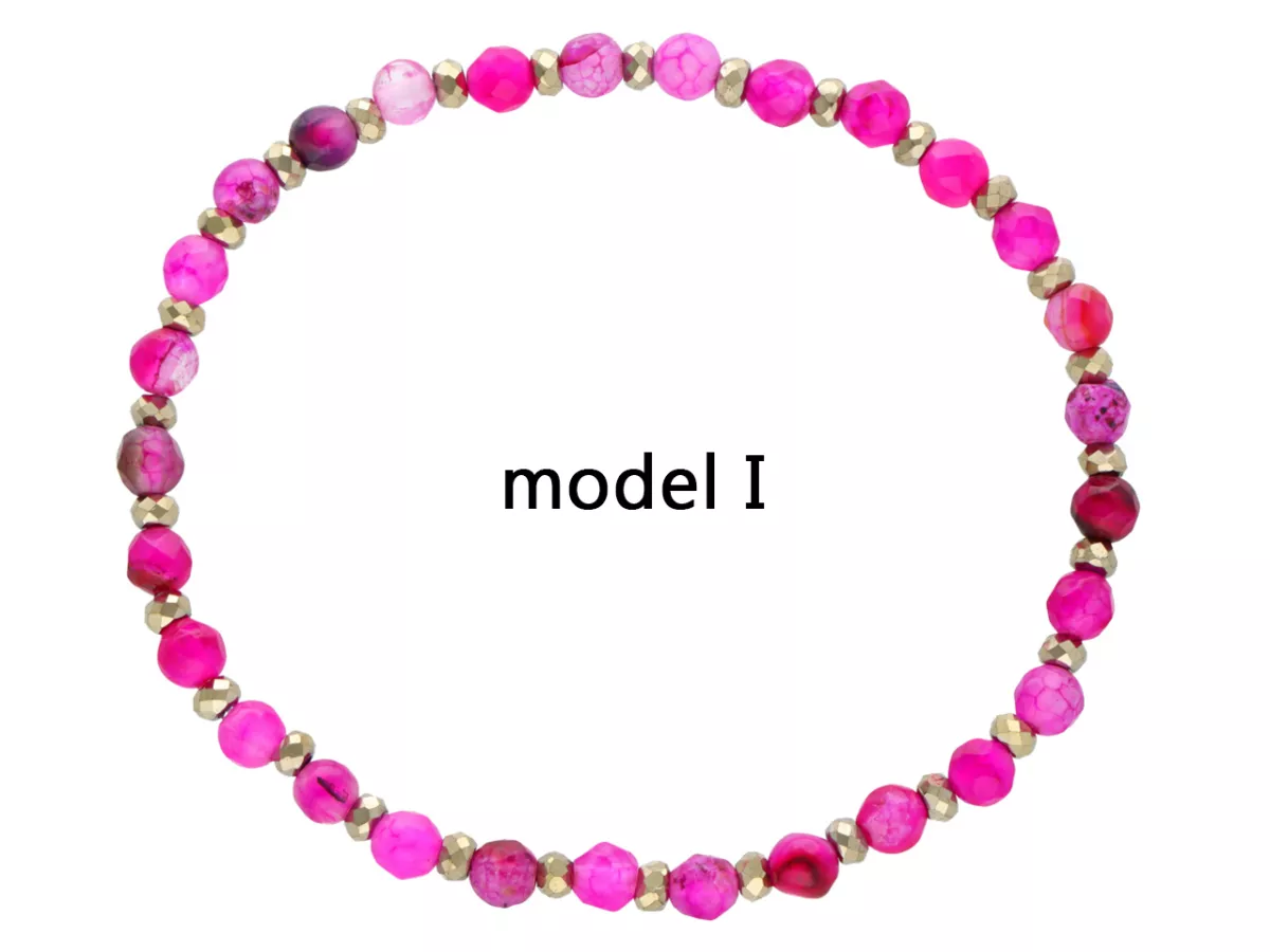 R5B03 BRANSOLETKA AGAT I HEMATYT