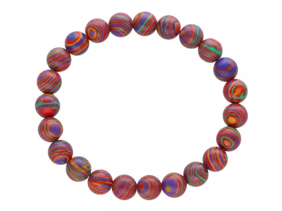 R3P90 BRANSOLETKA MALACHIT SYNTETYCZNY KULE 8 mm