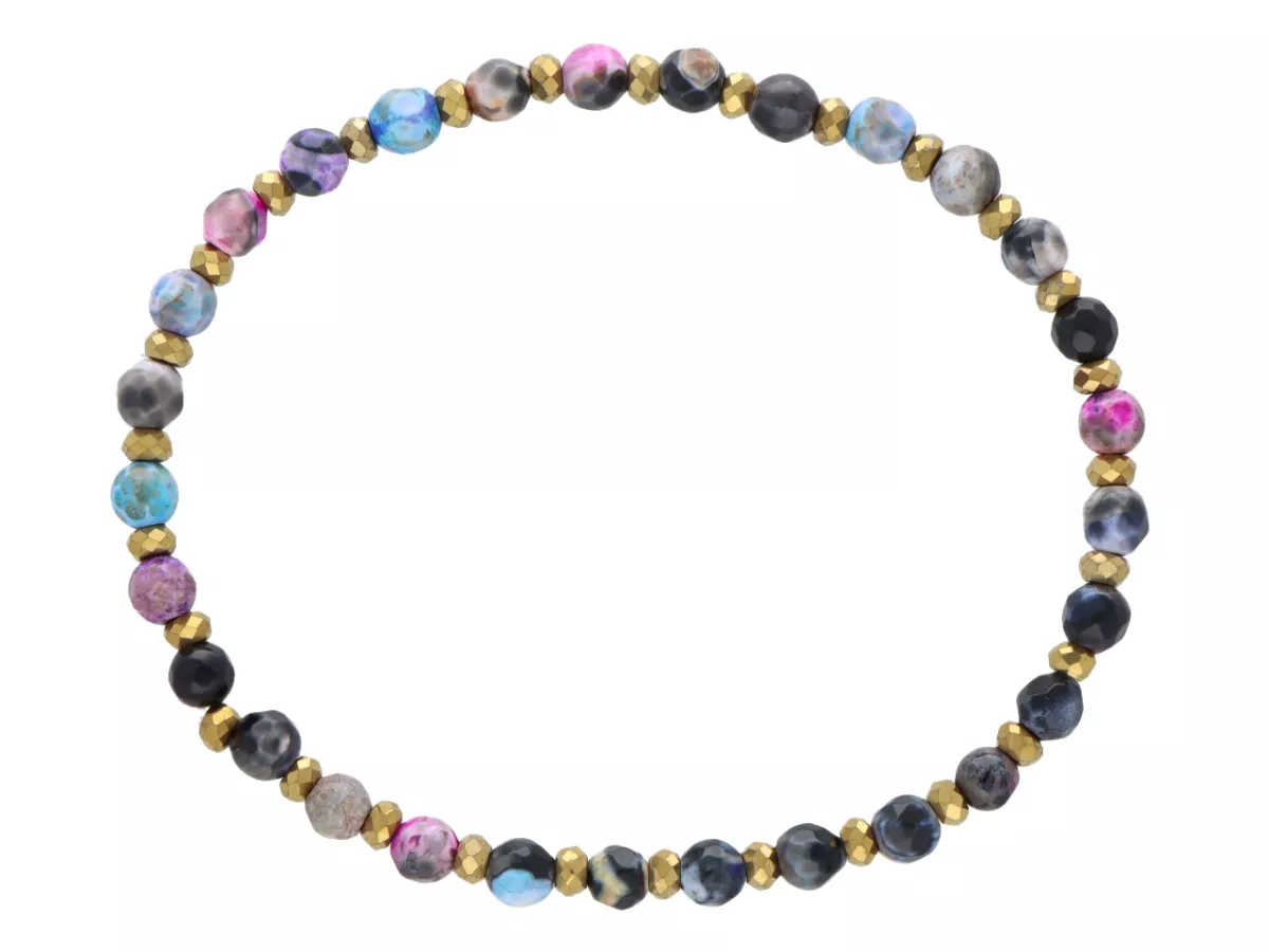 R5D32 BRANSOLETKA AGAT I HEMATYT