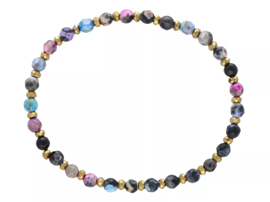 R5D32 BRANSOLETKA AGAT I HEMATYT