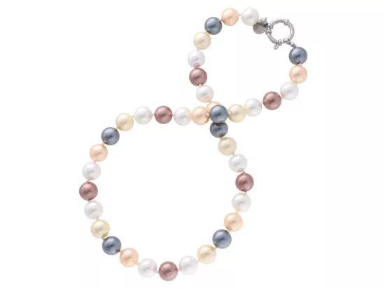 N2J83 NASZYJNIK PERŁA MAJORKA KULE 10 mm