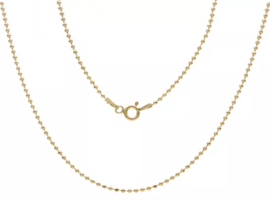 P3I70 ŁAŃCUSZEK KULKOWY 45 cm SREBRO 925 POZŁACANE