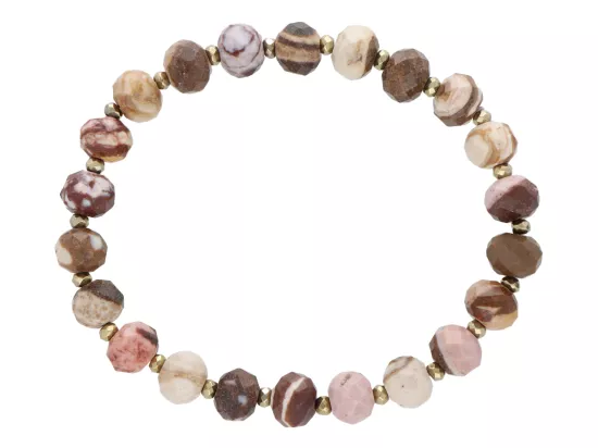 R5E68 BRANSOLETKA JASPIS ZEBRA I HEMATYT