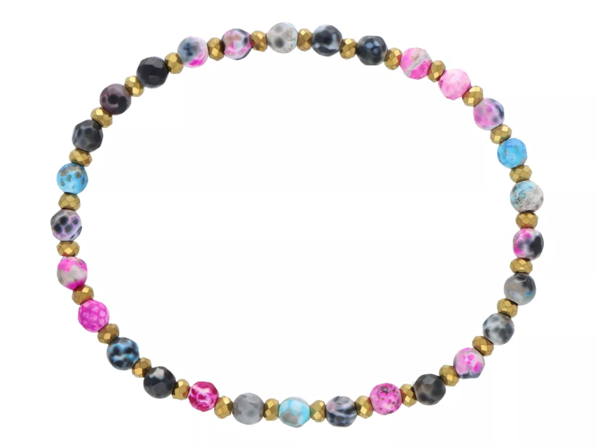 R5D26 BRANSOLETKA AGAT I HEMATYT