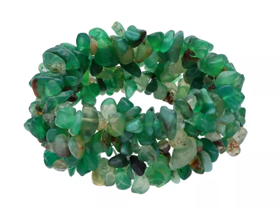 R4I60 BRANSOLETKA AGAT ZIELONY SIECZKA