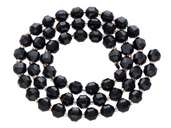 K7E36 AGAT CZARNY KULE FASETOWANE 5,5 mm - 1 SZNUR