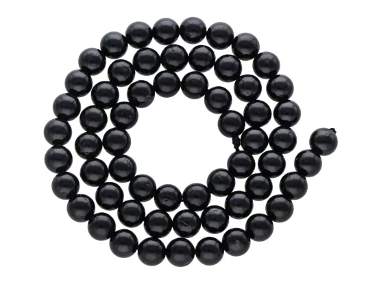 K6W64 TURMALIN CZARNY KULE 6,5 mm - 1 SZNUR