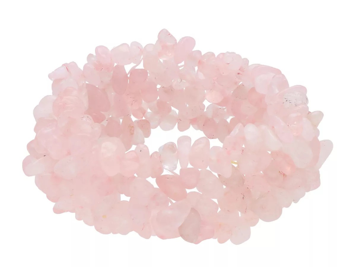 R5B49 BRANSOLETKA KWARC RÓŻOWY SIECZKA