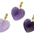 W2Z34 WISIOR ZAWIESZKA AMETYST SERCE FASETOWANE