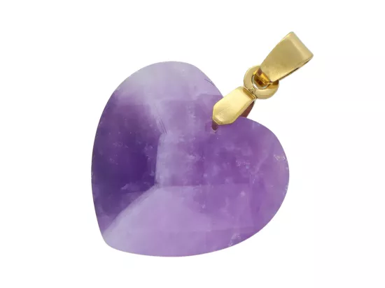 W2Z34 WISIOR ZAWIESZKA AMETYST SERCE FASETOWANE