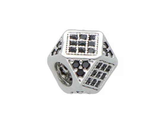 P5L32 PRZEKŁADKA OZDOBNA Z MIEDZI Z CYRKONIAMI - 1 SZTUKA