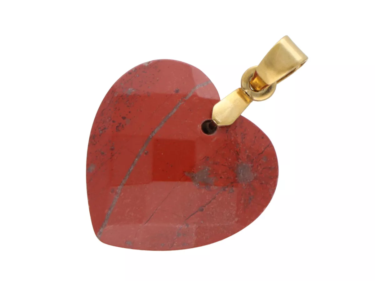 W2Z41 WISIOR ZAWIESZKA JASPIS CZERWONY SERCE FASETOWANE