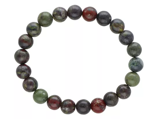 R3P70 BRANSOLETKA JASPIS AFRYKAŃSKI ZIELONY KULE 8,5 mm