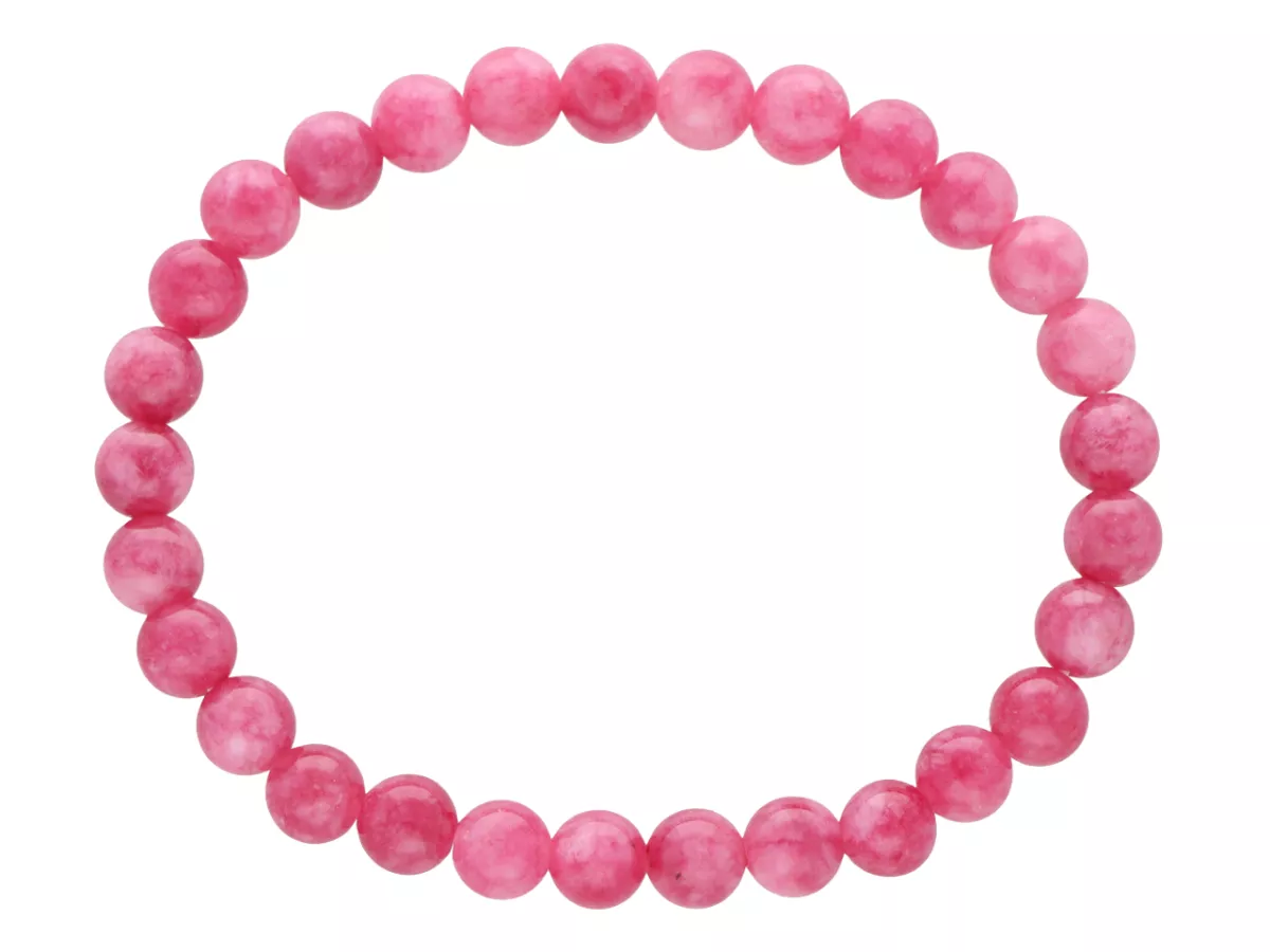 R5H25 BRANSOLETKA JADEIT RUBINOWY KULE 6,5 mm