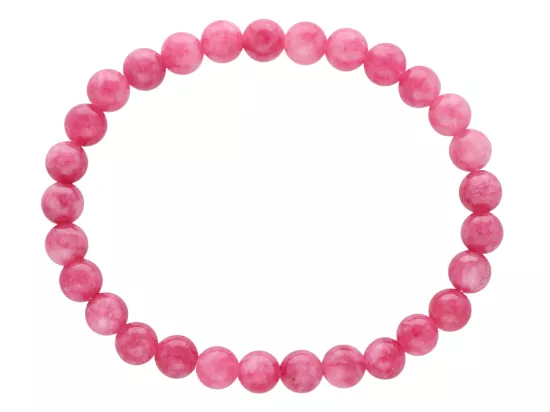 R5H25 BRANSOLETKA JADEIT RUBINOWY KULE 6,5 mm